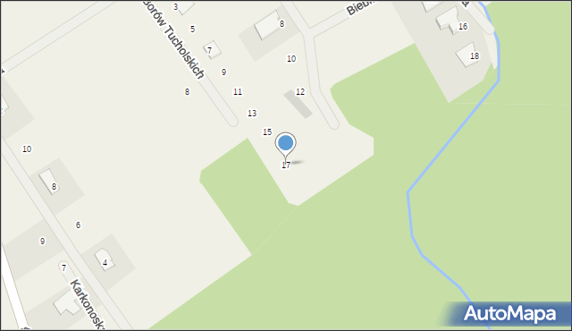 Radzewo, Borów Tucholskich, 17, mapa Radzewo