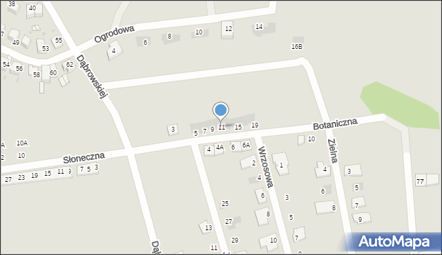 Radzionków, Botaniczna, 11, mapa Radzionków