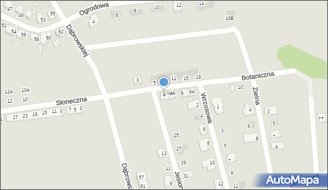 Radzionków, Botaniczna, 4, mapa Radzionków