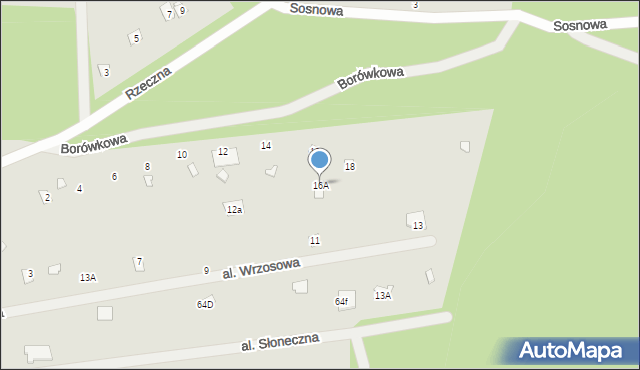 Radzymin, Borówkowa, 16A, mapa Radzymin