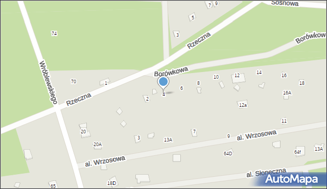 Radzymin, Borówkowa, 4, mapa Radzymin