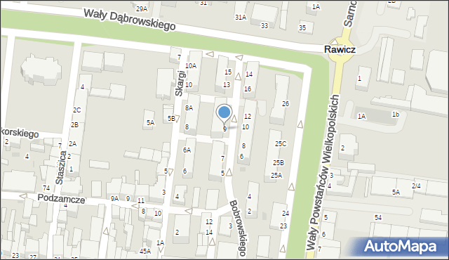 Rawicz, Bobrowskiego Stefana, 9, mapa Rawicz