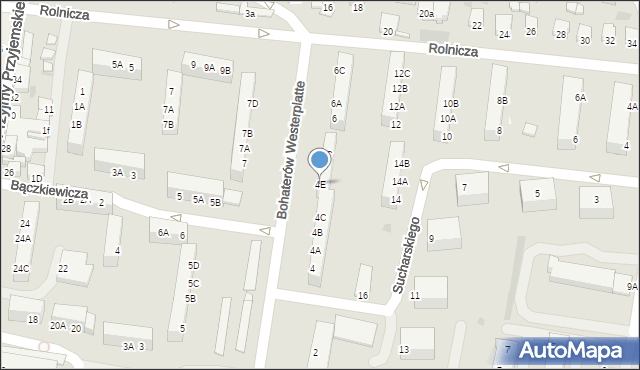 Rawicz, Bohaterów Westerplatte, 4E, mapa Rawicz