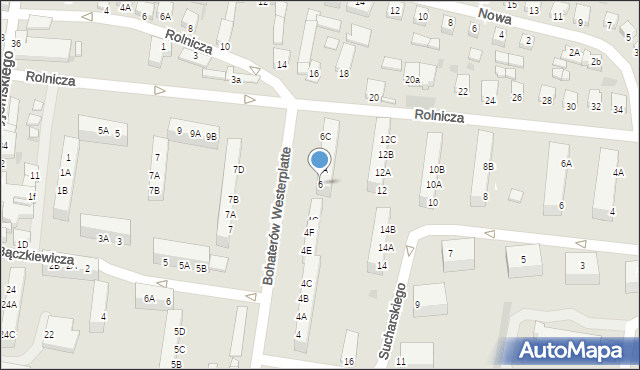 Rawicz, Bohaterów Westerplatte, 6, mapa Rawicz