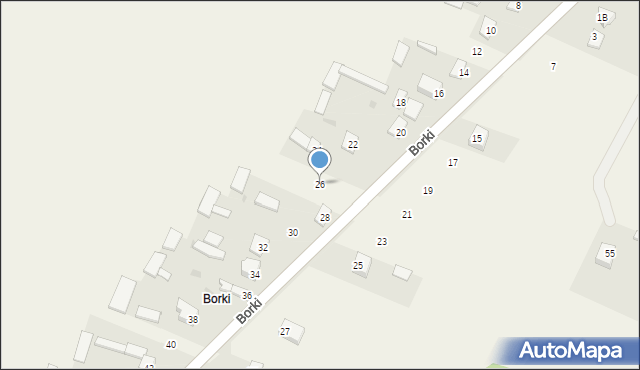 Rębków, Borki, 26, mapa Rębków