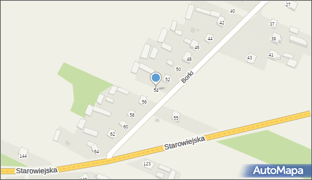 Rębków, Borki, 54, mapa Rębków