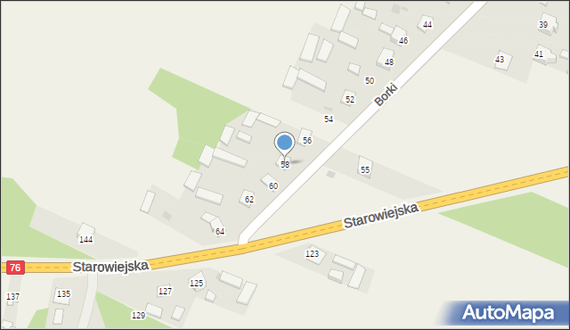 Rębków, Borki, 58, mapa Rębków