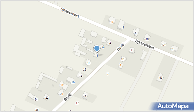 Rębków, Borki, 8, mapa Rębków