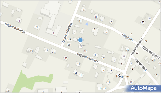 Regimin, Bojanowskiego Michała, 14, mapa Regimin