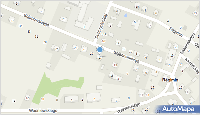 Regimin, Bojanowskiego Michała, 17, mapa Regimin