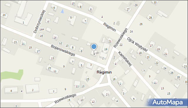 Regimin, Bojanowskiego Michała, 4, mapa Regimin