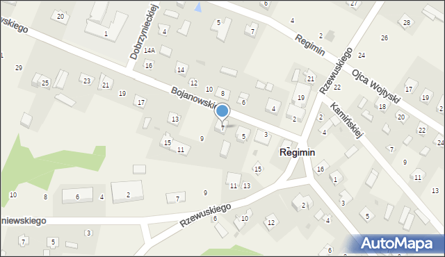 Regimin, Bojanowskiego Michała, 7, mapa Regimin