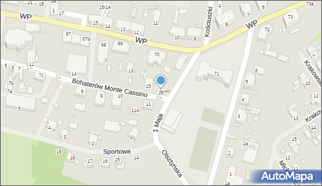 Resko, Bohaterów Monte Cassino, 16, mapa Resko