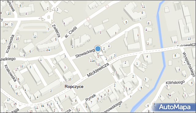 Ropczyce, Bohaterów Nockowej, 1, mapa Ropczyce