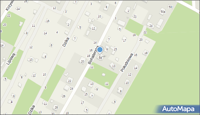 Rosanów, Bohaterska, 9a, mapa Rosanów