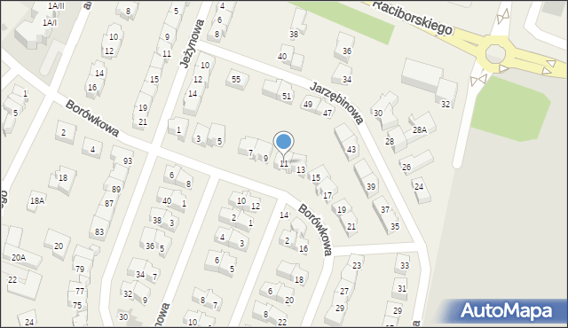 Rotmanka, Borówkowa, 11, mapa Rotmanka