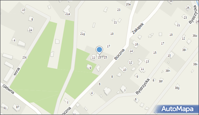 Ruda, Boczna, 13, mapa Ruda