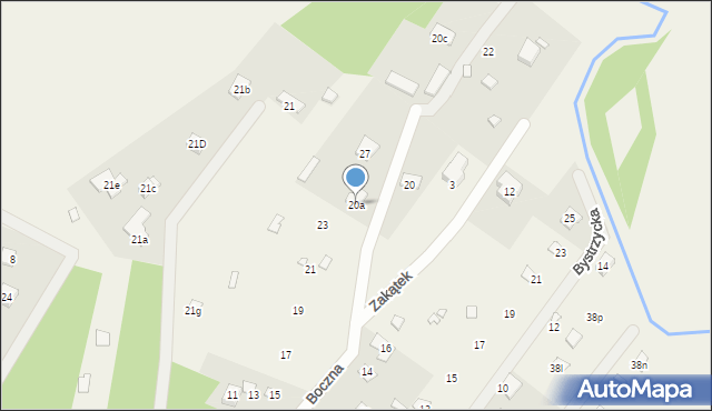 Ruda, Boczna, 20a, mapa Ruda