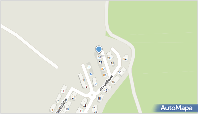 Ruda Śląska, Borowików, 74, mapa Rudy Śląskiej