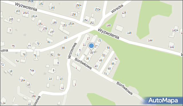 Ruda Śląska, Borówkowa, 33, mapa Rudy Śląskiej