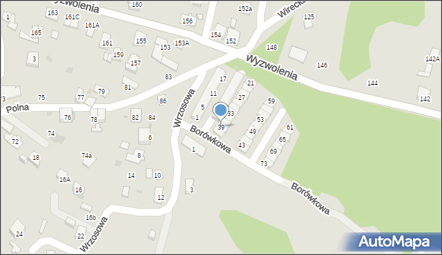 Ruda Śląska, Borówkowa, 39, mapa Rudy Śląskiej