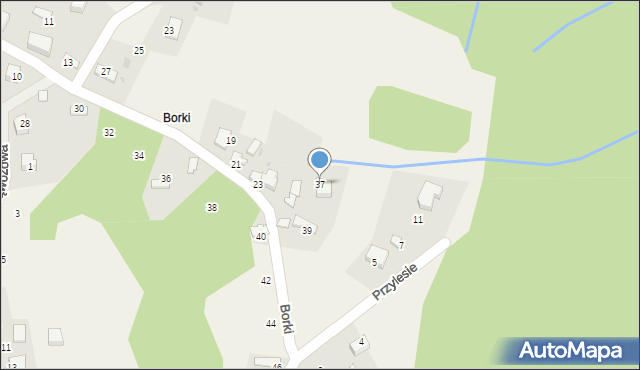 Rudno, Borki, 37, mapa Rudno