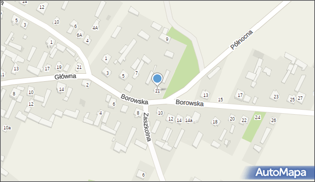 Rusinów, Borowska, 11, mapa Rusinów