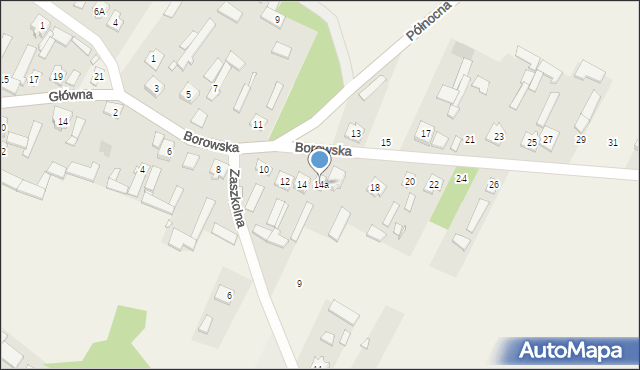 Rusinów, Borowska, 14a, mapa Rusinów