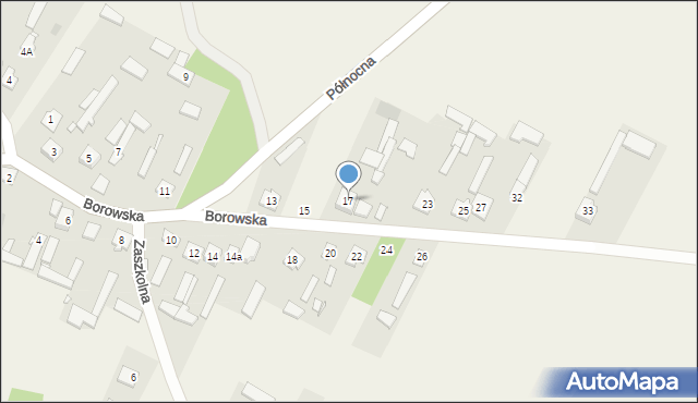 Rusinów, Borowska, 17, mapa Rusinów
