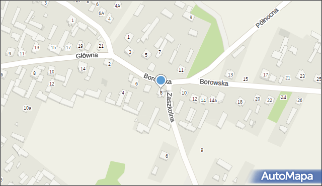 Rusinów, Borowska, 8, mapa Rusinów