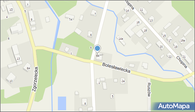 Ruszów, Boczna, 6A, mapa Ruszów