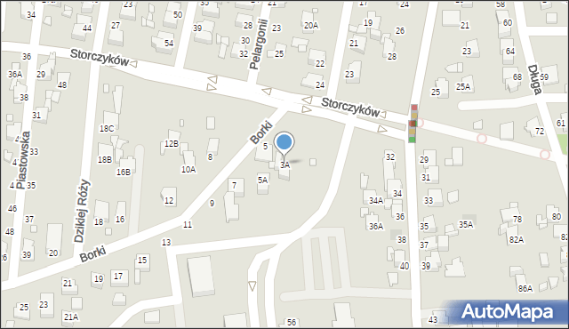 Rybnik, Borki, 3A, mapa Rybnika