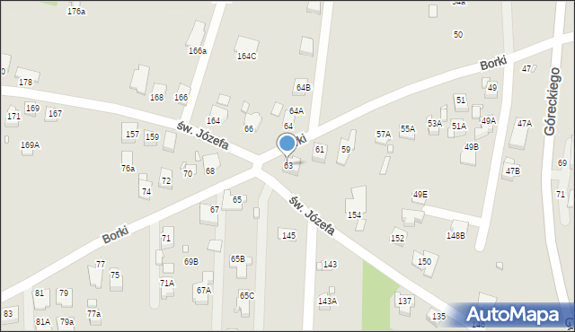 Rybnik, Borki, 63, mapa Rybnika