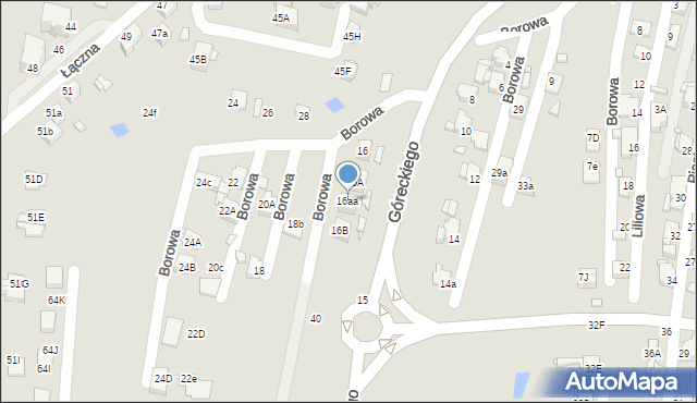 Rybnik, Borowa, 16aa, mapa Rybnika