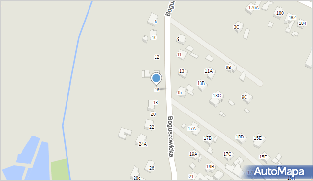Rybnik, Boguszowicka, 16, mapa Rybnika