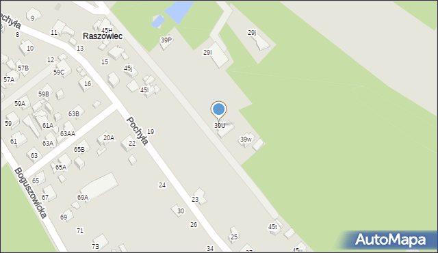 Rybnik, Boguszowicka, 39U, mapa Rybnika