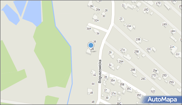 Rybnik, Boguszowicka, 40, mapa Rybnika