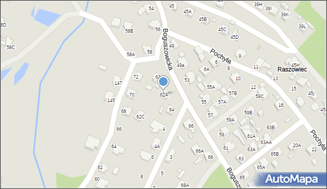 Rybnik, Boguszowicka, 62A, mapa Rybnika