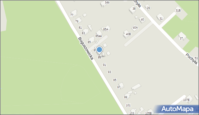 Rybnik, Boguszowicka, 89, mapa Rybnika