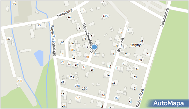 Rybnik, Boya-Żeleńskiego Tadeusza, 11, mapa Rybnika