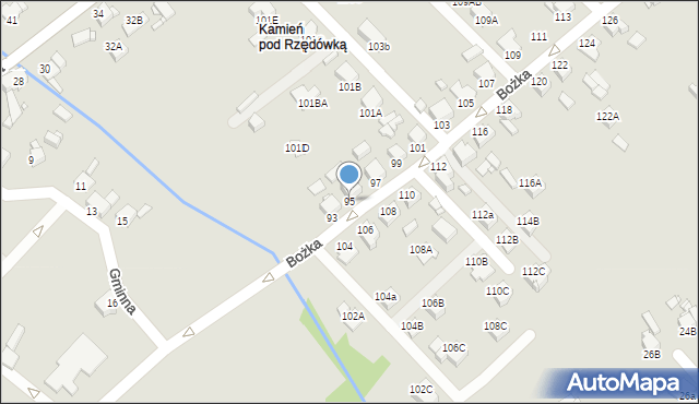 Rybnik, Bożka Arki, 95, mapa Rybnika