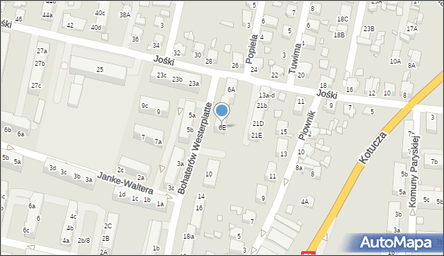 Rybnik, Bohaterów Westerplatte, 6E, mapa Rybnika