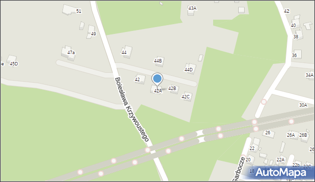 Rybnik, Bolesława Krzywoustego, 42A, mapa Rybnika