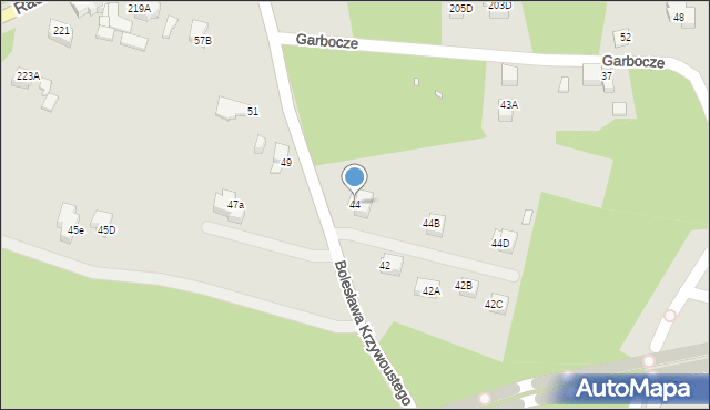 Rybnik, Bolesława Krzywoustego, 44, mapa Rybnika