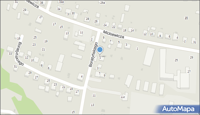 Ryglice, Boratyńskiego Wacława, 1, mapa Ryglice