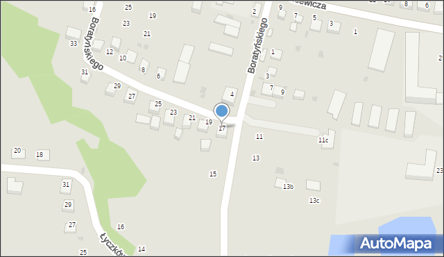 Ryglice, Boratyńskiego Wacława, 17, mapa Ryglice