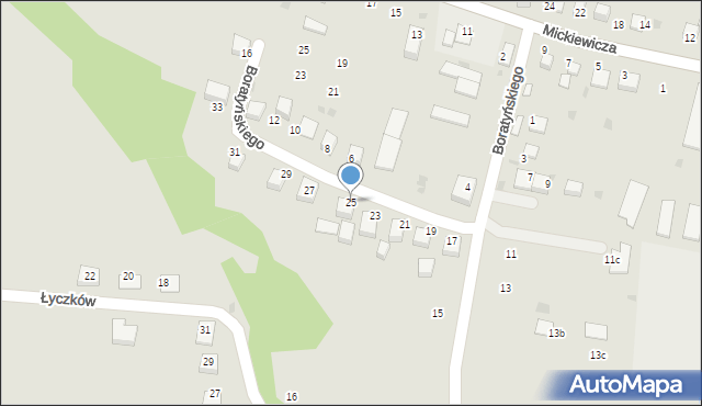 Ryglice, Boratyńskiego Wacława, 25, mapa Ryglice