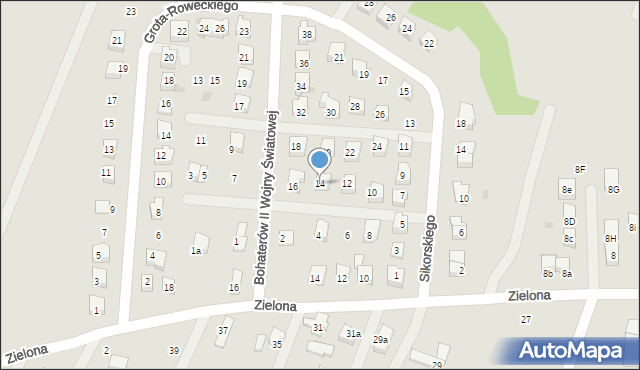 Rymanów, Bohaterów II Wojny Światowej, 14, mapa Rymanów