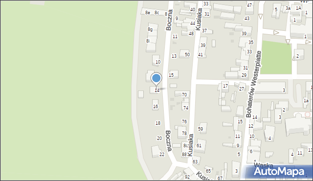 Rzepin, Boczna, 14, mapa Rzepin