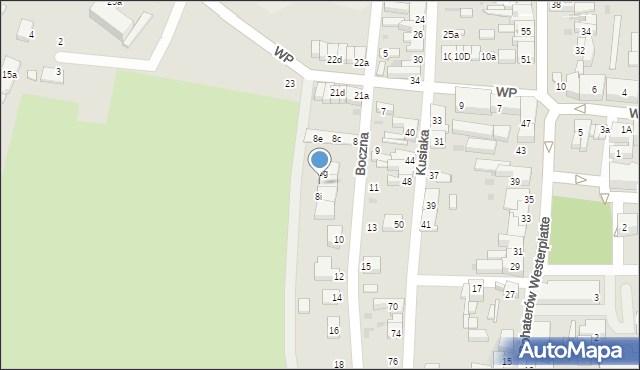Rzepin, Boczna, 8h, mapa Rzepin